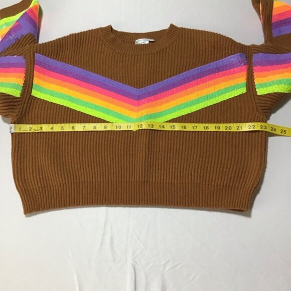 QUEEN OF SPARKLES Brown Sweater with Rainbow Sequins - Picture 11 of 12